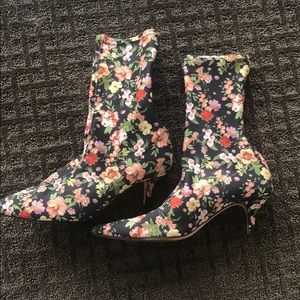 Zara floral sock booties